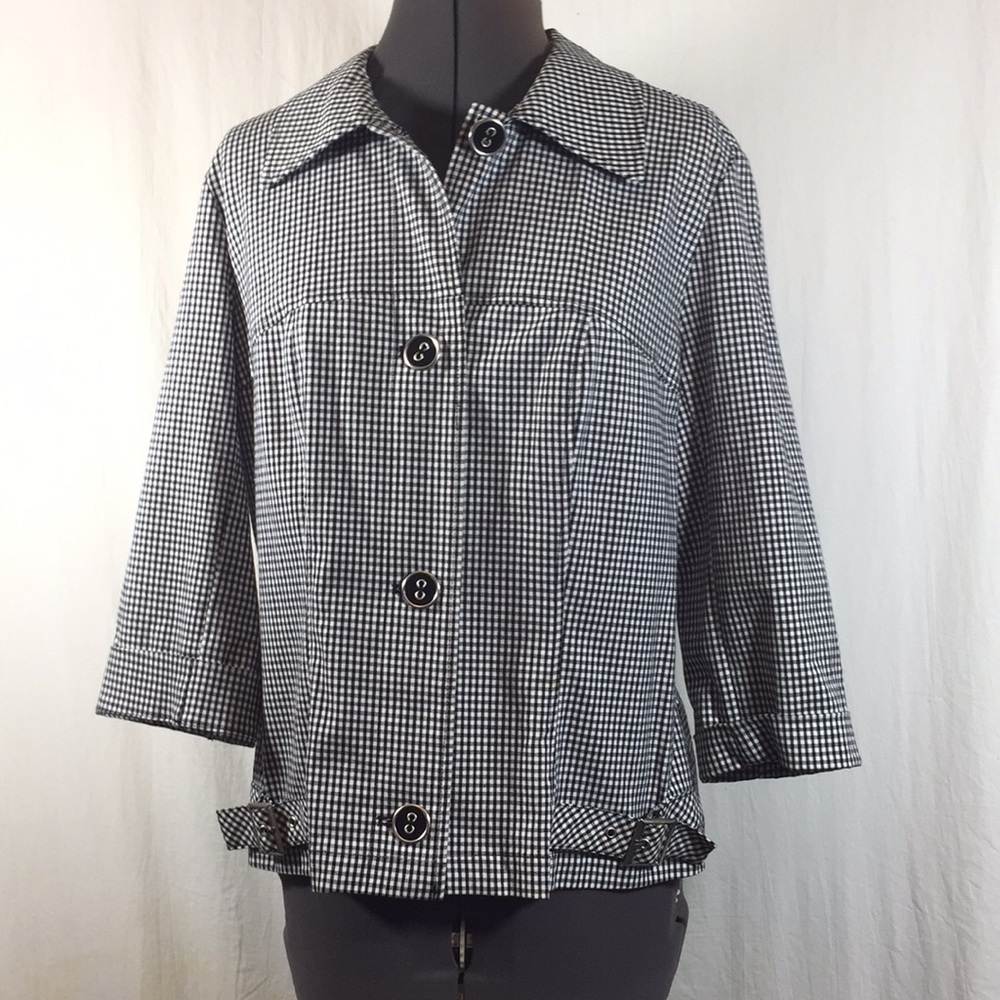 R-Q-T Black & White Checkered Jacket Size P M